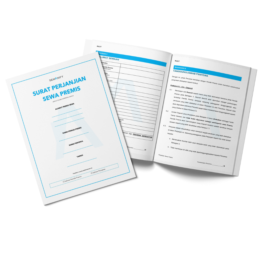 Mockup Surat Perjanjian Sewa Kedai Sewanify