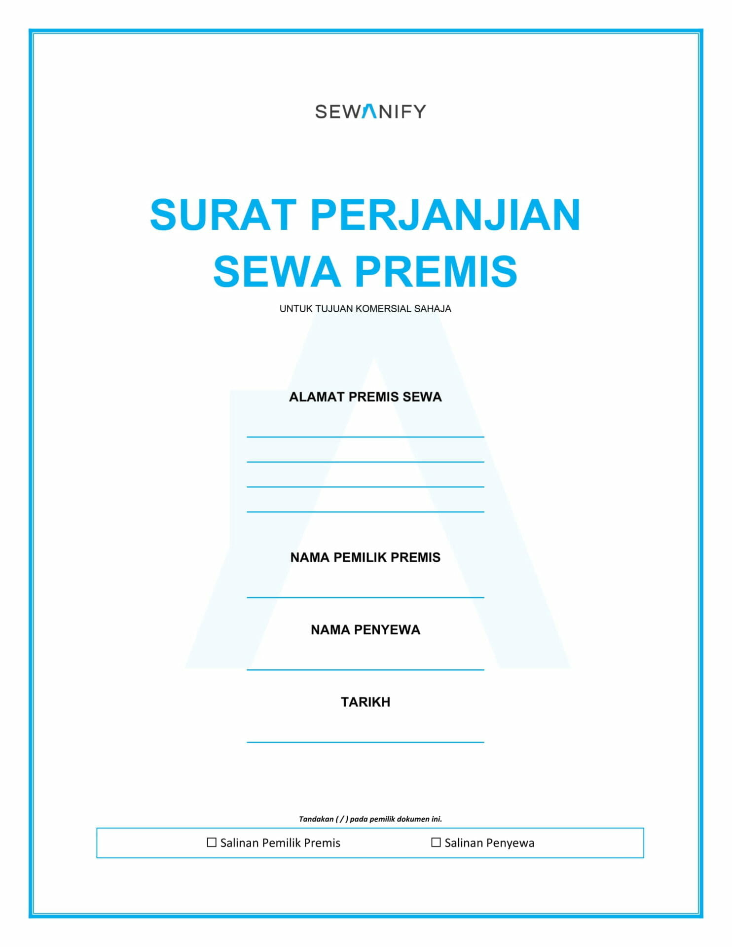 Halaman 1 Perjanjian Sewa Kedai