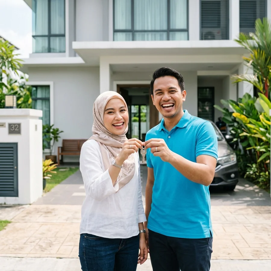 Pasangan Tuan Rumah Malaysia Bersama Dokumen Perjanjian Sewanify